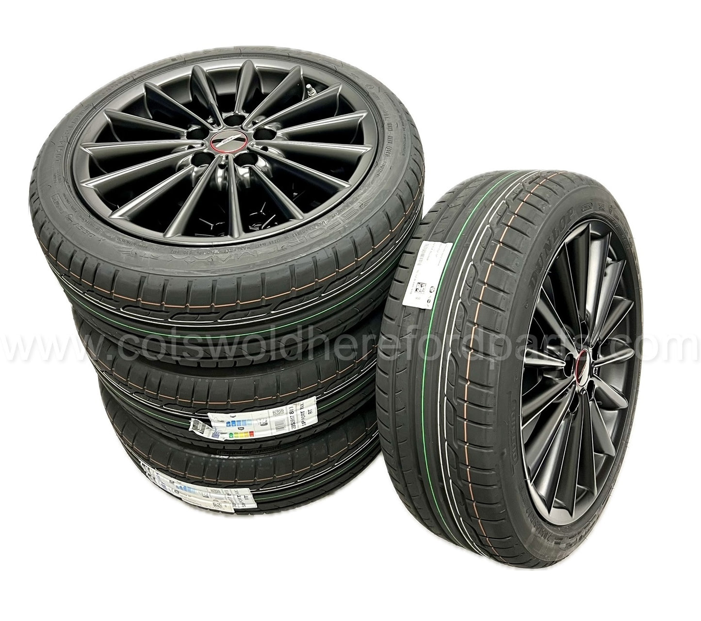 Genuine MINI RDC JCW 17" Wheel And Tyre Set Matt Black 36112459604