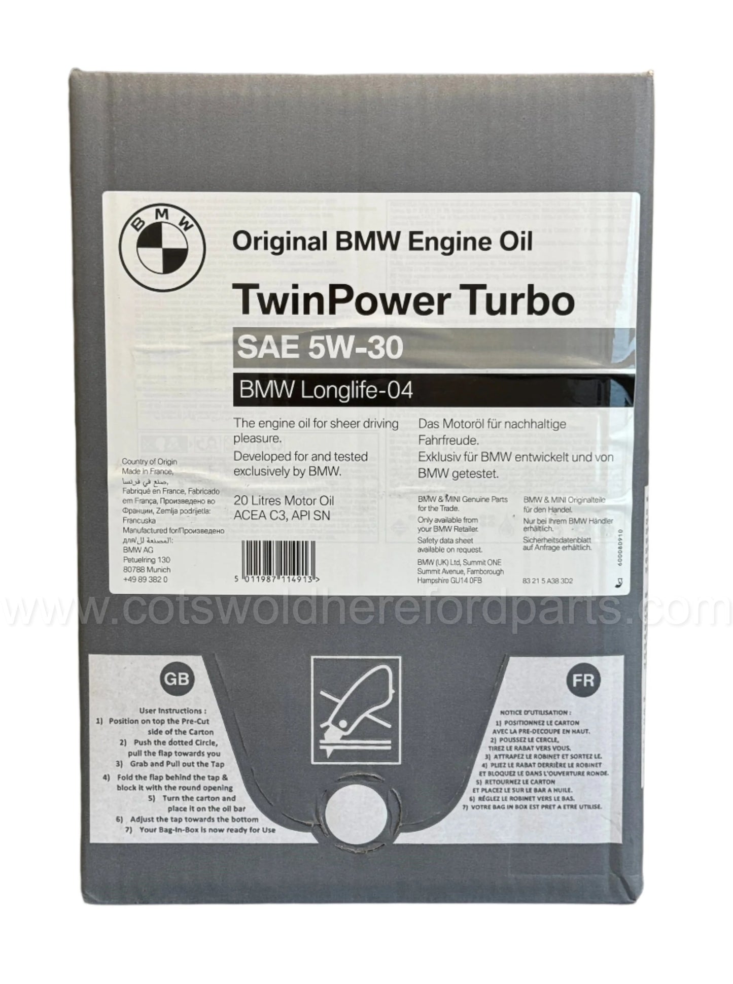 Genuine BMW & MINI 20 Litre Engine Oil SAE 5W-30 BMW Longlife-04 83215A383D2