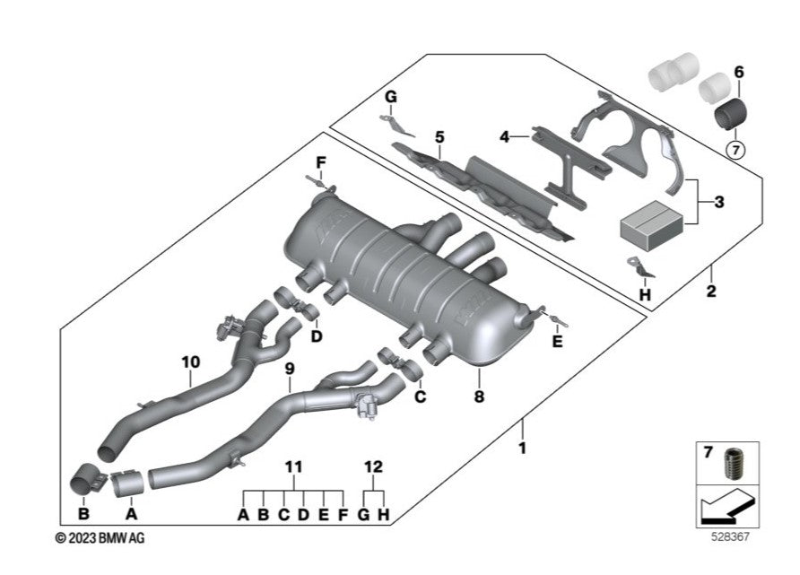 Genuine BMW G80 G82 M3 M4 M Performance Exhaust System 18305A23283